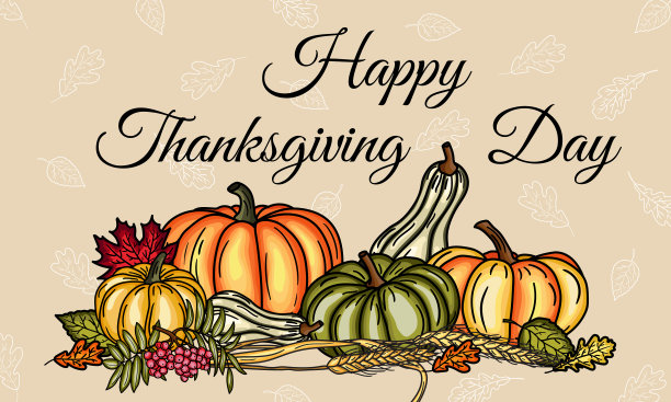 感恩节祝福横幅。传统节日的海报图片下载