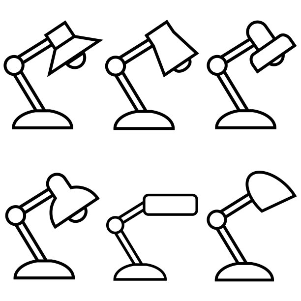 表灯线图标，矢量标志孤立在白色背景上图片下载