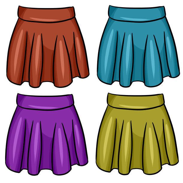 一套为时尚人士设计的五颜六色的蓬松裙子，用来装饰明信片和包裹图片下载