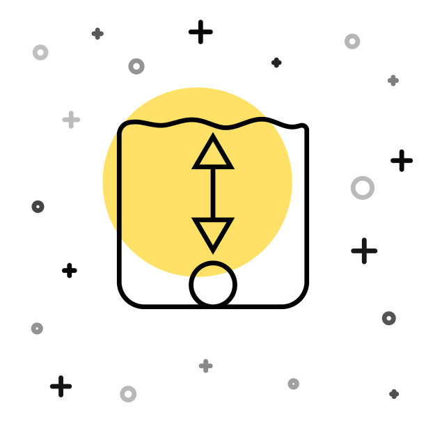 黑色线深度测量图标孤立上图片下载