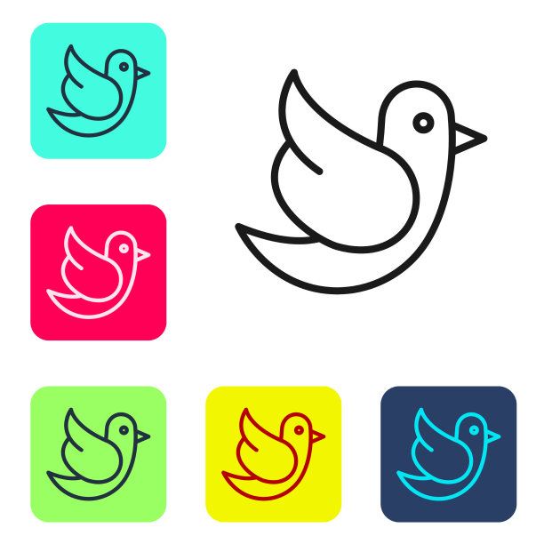 黑线鸽子图标孤立在白色背景上图片下载