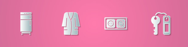 冰箱电器浴袍套剪纸图片下载