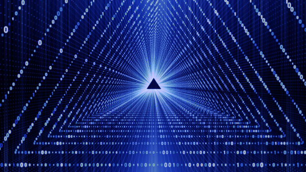 三角形形状，发光的霓虹灯摘要背景库存照片图片下载