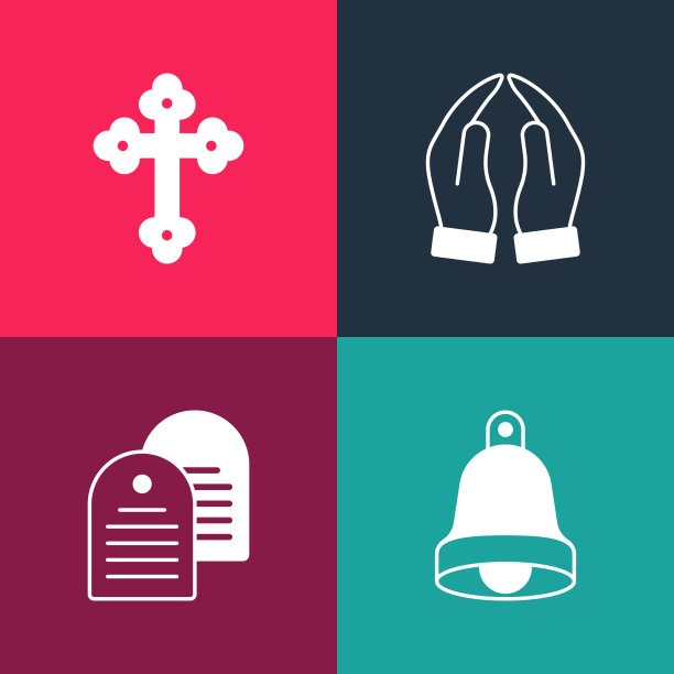 设置波普艺术教堂钟圣经书交图片下载