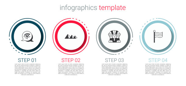 埃及金字塔、狮身人面像和国旗图片下载