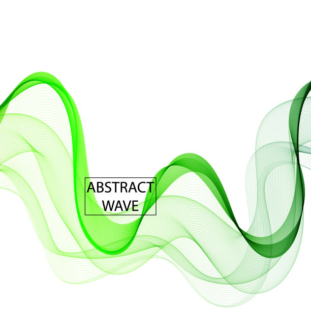 抽象波浪背景广告矢量彩色线绿白。每股收益10图片下载