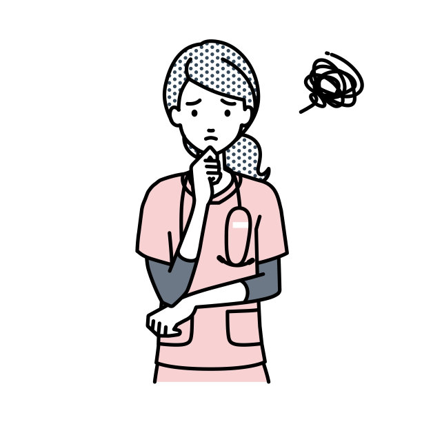 一个护士用手指托着下巴站不起来图片下载