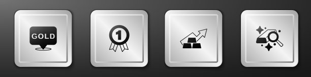 金条、奖牌、含金增长箭头图标矢量素材图片下载