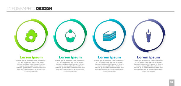 套炒鸡蛋，松饼，蛋糕和辣椒。业务信息模板。向量图片下载