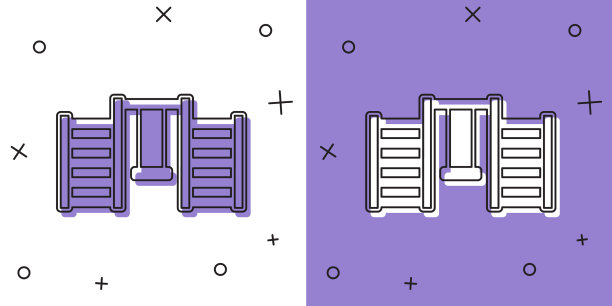 设置木制瑞典墙图标孤立在白色和图片下载