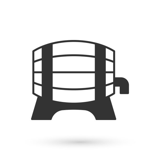 灰色木桶架上有旋塞图标图片下载