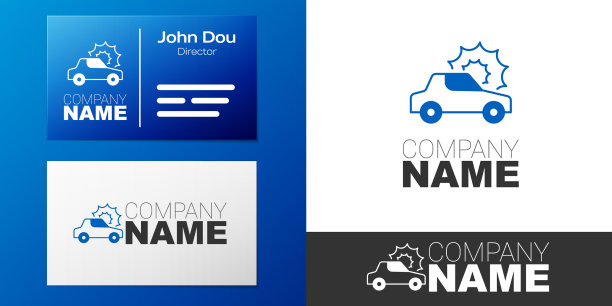 标志型汽车保险图标孤立在白色图片下载