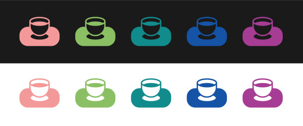 设置酱油在碗图标孤立黑色和图片下载