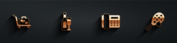 行李架上装有香槟瓶和玻璃杯图片下载