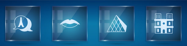 埃菲尔铁塔上微笑的嘴唇卢浮宫玻璃图片下载