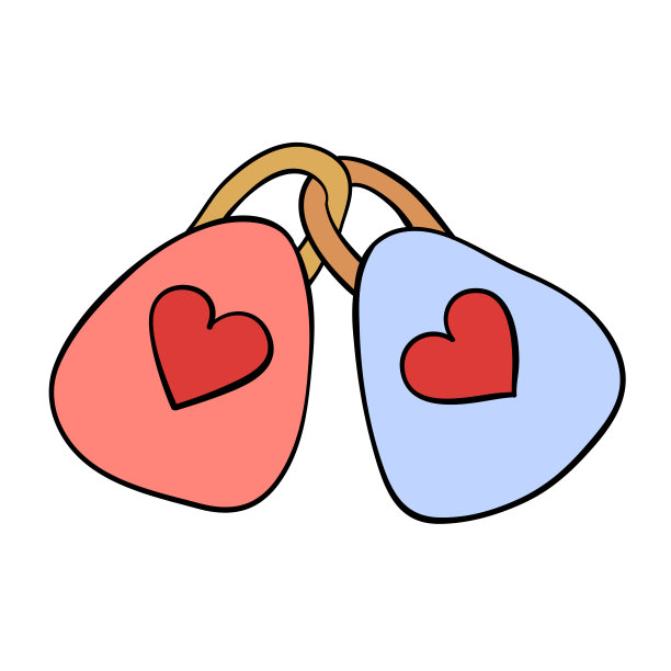 两锁与心情人节贺卡设计图片下载