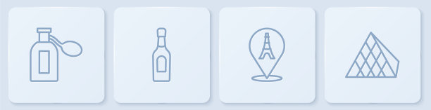 设定香水线的埃菲尔铁塔香槟瓶图片下载