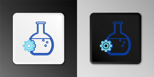 线生物工程图标孤立在灰色背景上。基因元素和生物工程图标。生物，分子，化学图标。色彩斑斓的轮廓的概念。向量图片下载