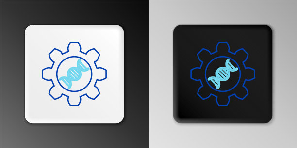 线遗传工程图标孤立在灰色背景。DNA分析，基因测试，克隆，亲子鉴定。色彩斑斓的轮廓的概念。向量图片下载