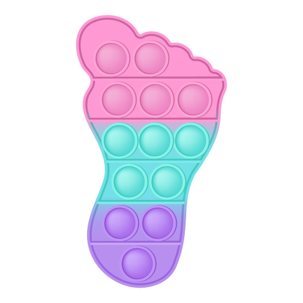 波比特的脚是一种时髦的硅制玩具，专为烦躁不安的人设计。柔和颜色的抗压力玩具。泡沫焦虑发展出充满活力的儿童玩具。矢量插图孤立在白色图片下载