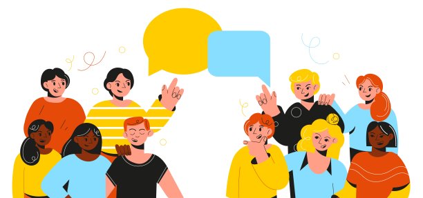 人组对抗。学生纠纷。不同方面的冲突。意见分离。争论的同事。通信问题。说话泡泡的人。向量的概念图片下载