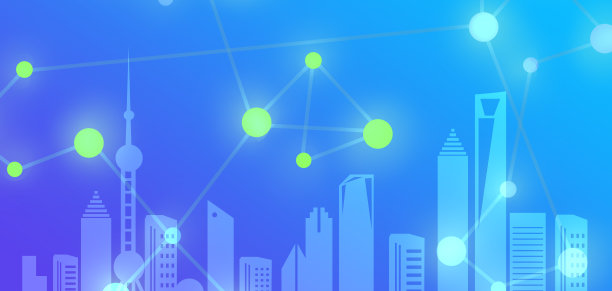 蓝色科技城市背景素材图片