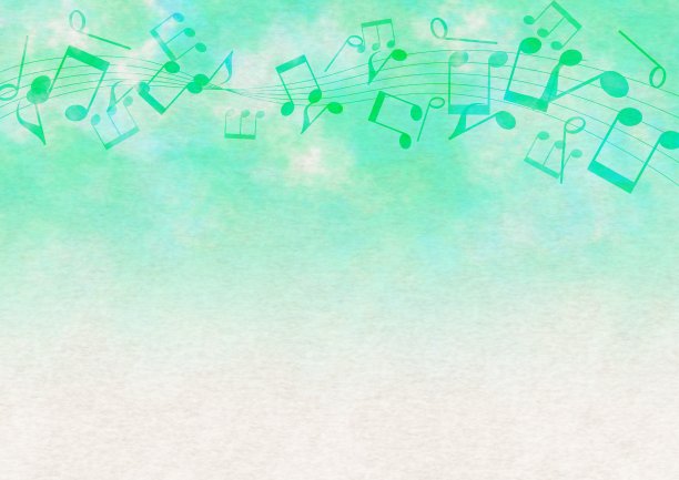 在图画纸上的翠绿色音符插图图片下载