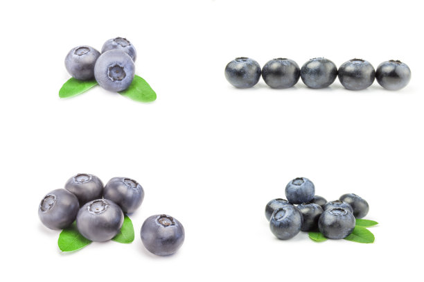 一组大越橘孤立在一个白色的背景cutout图片下载