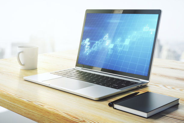 摘要创意财务图在现代笔记本电脑屏幕上，外汇和投资的概念。三维渲染图片下载
