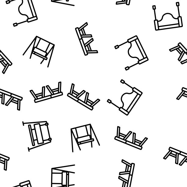 工作台秋千家具矢量无缝模式图片下载