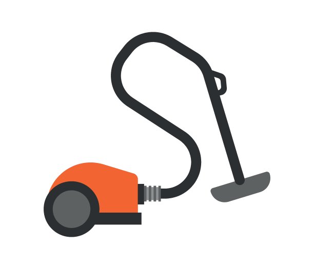 吸尘器隔离矢量图标。家用电器和电子插图在白色背景。图片下载