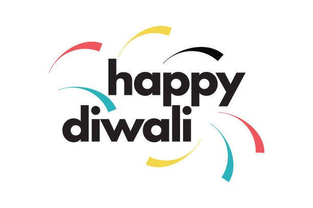 现代，简单，彩色印刷设计说“快乐排灯节”。图片下载