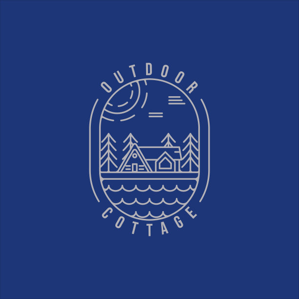 小屋或小屋线艺术极简简矢量标志插图模板图标图形设计。冒险户外概念极简简单的徽章排版风格图片下载