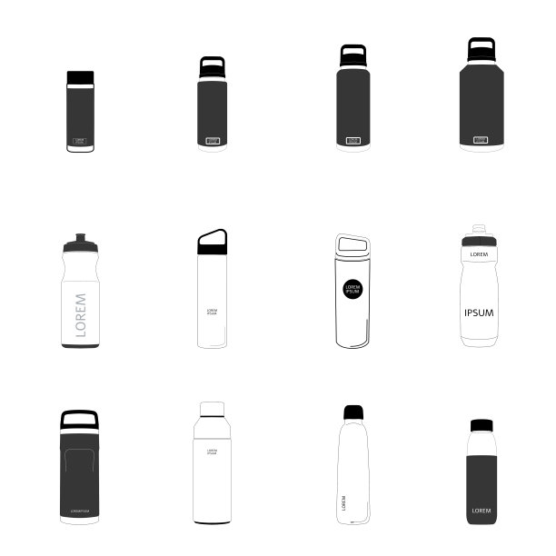 平面图标设置2 -热和冷的瓶子图片下载