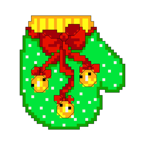 绿色的连指手套。像素图形。设计元素。每股收益10图片下载