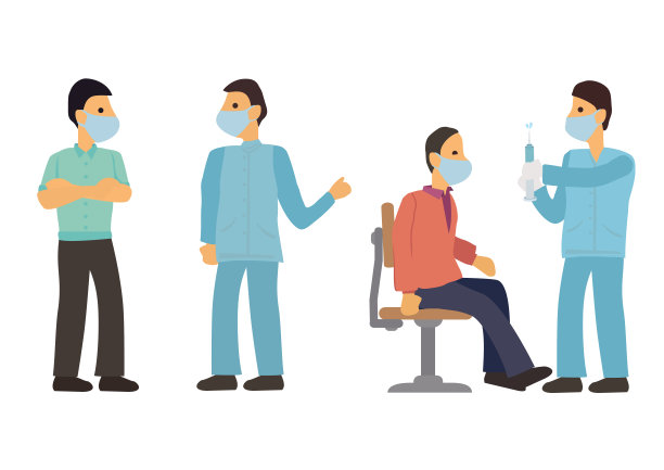 全科医生在门诊为老年病人接种疫苗。图片下载