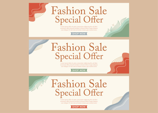 时尚销售水平特别优惠横幅模板设计图片下载