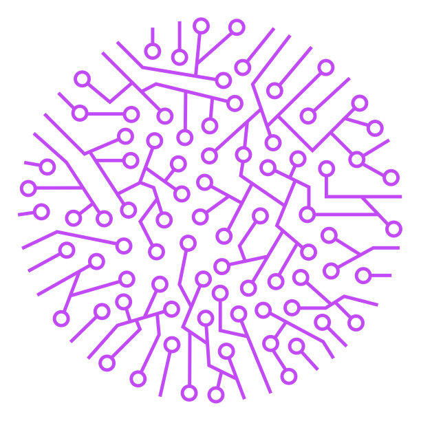 电路圆形紫色背景孤立图片下载