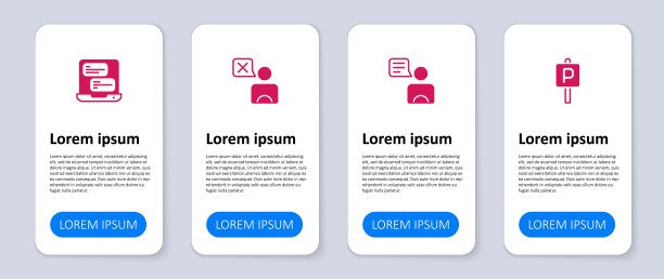 设置“停车”、“出租车司机”、“移动应用”。业务信息图形模板。向量图片下载
