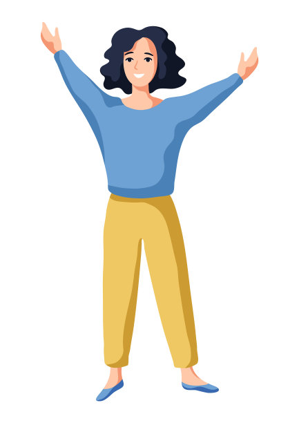 年轻女子站着的形象图片下载