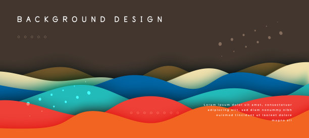 摘要彩色梯度流体波背景具有几何形状。现代的背景。可以用于登陆页，书籍封面，小册子，传单，杂志，任何品牌，横幅，标题，演示，和墙纸背景素材图片