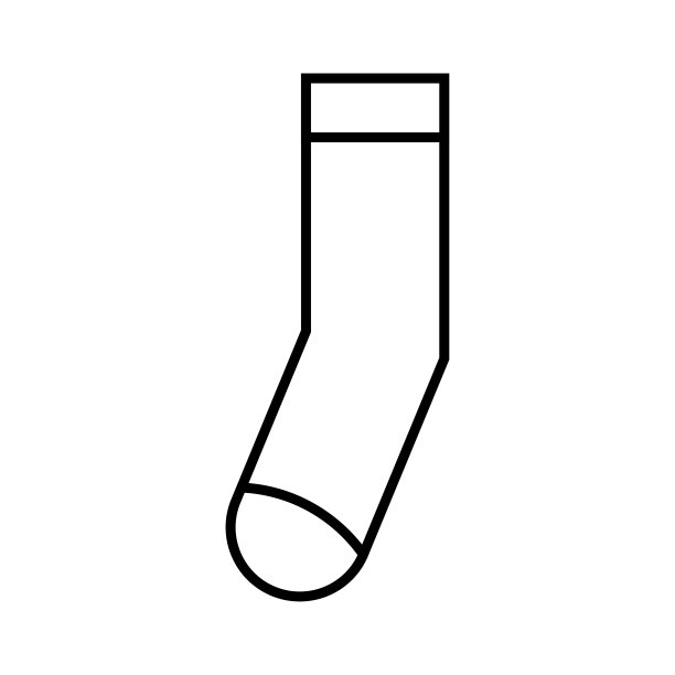 袜子图标。棉花穿。纺织服装。卡通设计。平面艺术。简单的风格。矢量插图。股票的形象。图片下载