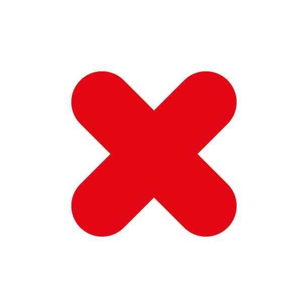 十字图标。X的信。红色的标志。负面的元素。停止标志。枯燥乏味的设计。平面艺术。矢量插图。股票的形象。图片下载