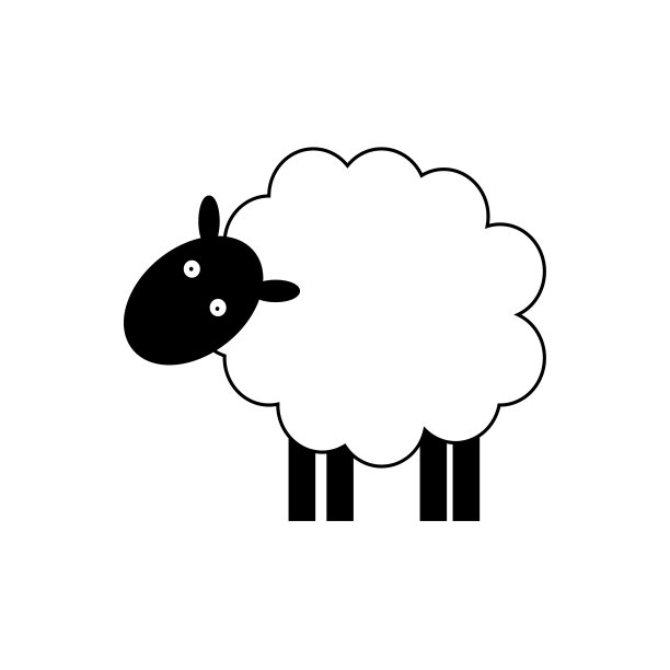 羔羊图标。牲畜的性格。农业动物。哺乳动物的迹象。卡通风格。矢量插图。股票的形象。图片下载