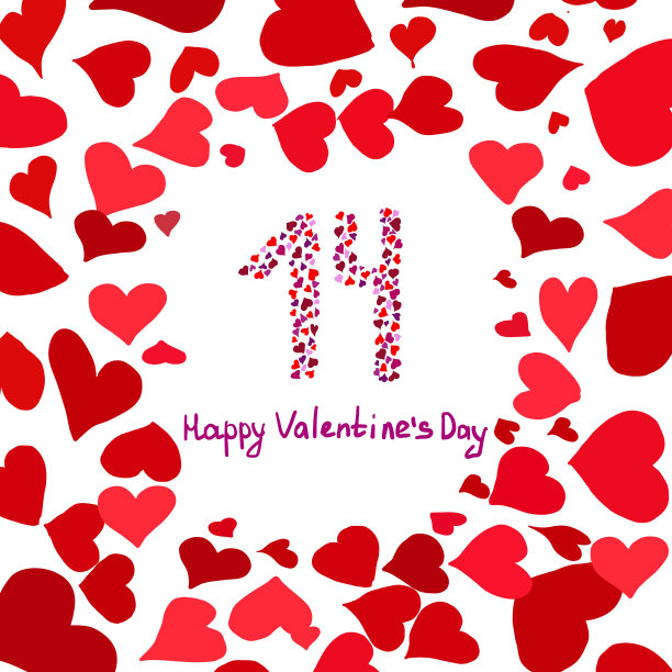 2月14日的节日贺卡。图片下载