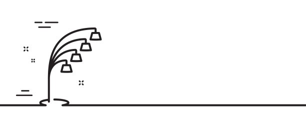 落地灯线路图标。站光信号。最小线模式横幅。向量图片下载