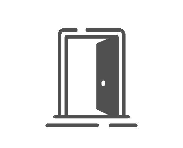 打开门图标。入口门的迹象。向量图片下载