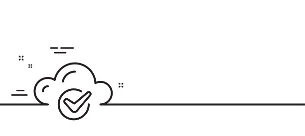 批准的云计算线图标。互联网数据存储标志。最小线模式横幅。向量图片下载