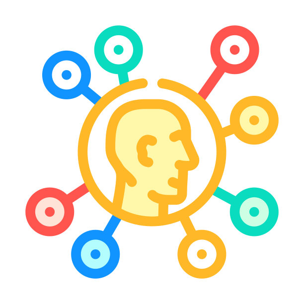 通信网络彩色图标矢量插图图片下载