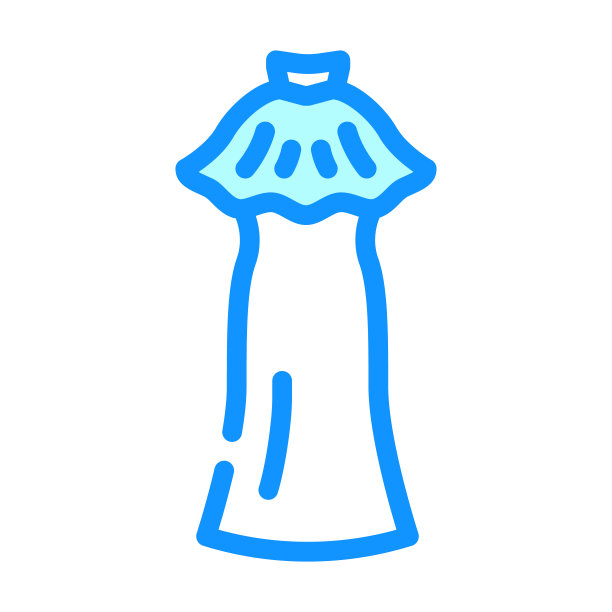 连衣裙晚礼服服装颜色图标矢量插图图片下载